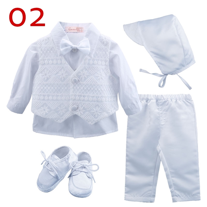 

Gooulfi Christening Baptism White Boy Baby Infant Clothing Newborn Set Clothes Y200323, 05-white-291267
