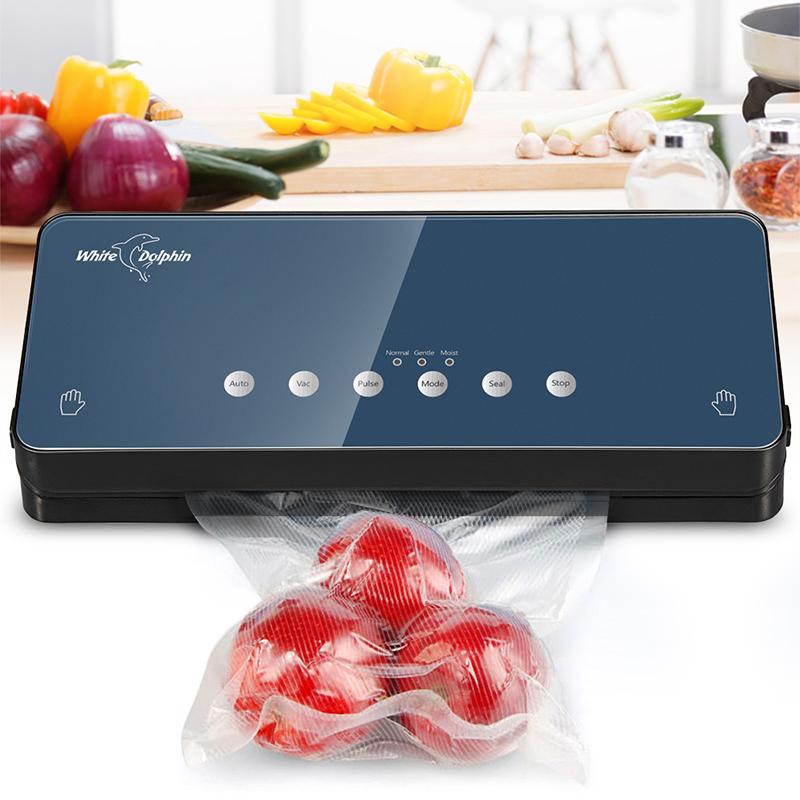 

White Dolphin Electric Vacuum Sealer Packaging Machine Household Automatic Vacuum Sealing With 10 pcs Saver Bags