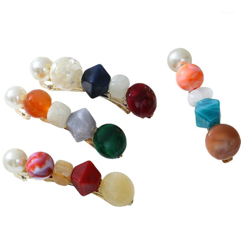

Korean Version of the Handmade Pearl Spring Clip Hairpin Hair Accessories Candy Color Spring Clip Hair1