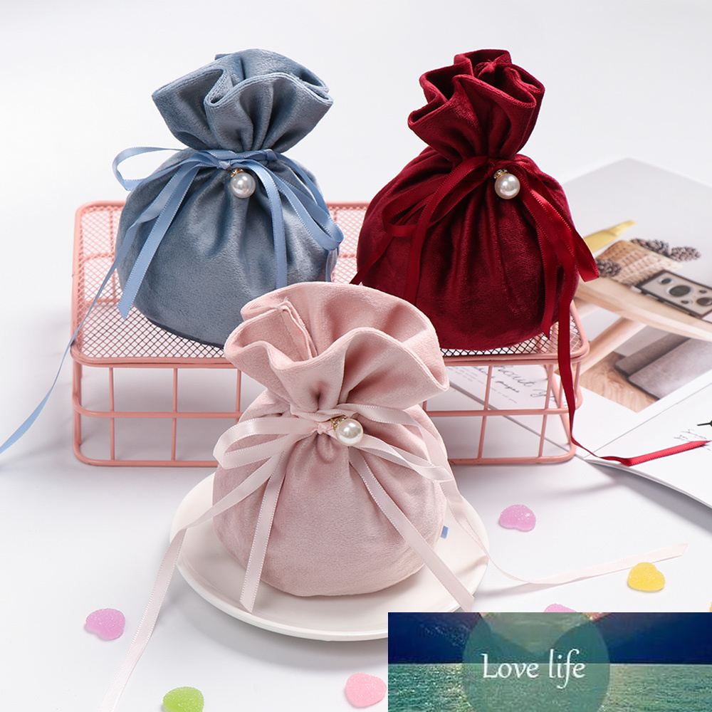 

12*9cm Multifunction Jewelry Gift Bag Drawstring Sweet Candy Pouch Velvet Drawstring Bags Baby Shower Accessories Wedding Favors