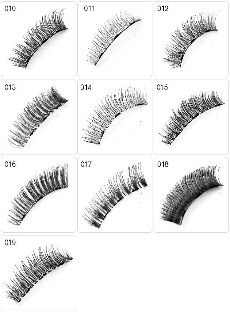 

Brand New 3 Magnetic Eyelash High-grade Fiber Fake Lashes Hand made Reusable Magnet False Eyelashes 60sets/lot DHL free