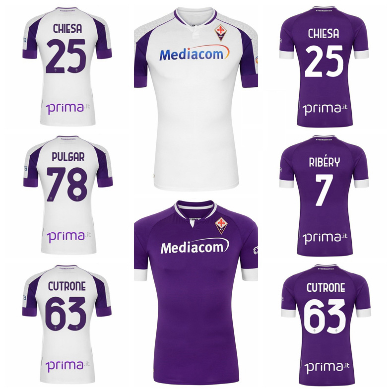 

20 21 Soccer Fiorentina 25 Federico Chiesa Jersey 78 Erick Pulgar 9 Dusan Vlahovic 4 Nikola Milenkovic 7 Franck Ribery Football Shirt Kits, White