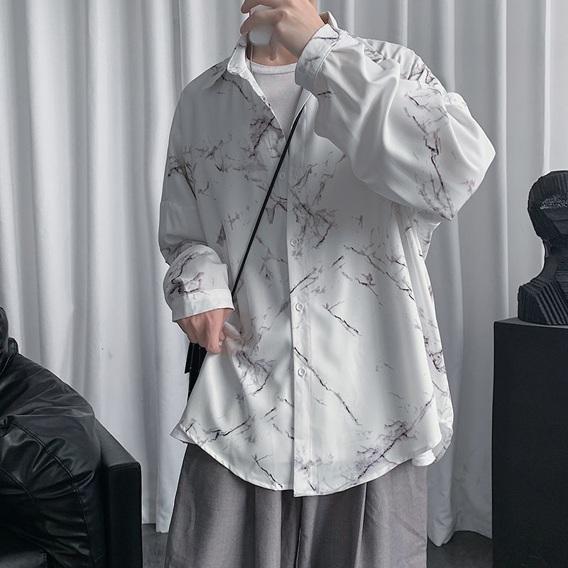 

Men's Spring 2021 and Winter New Thin Cracking Shirt Young Clothes 2UTB, White