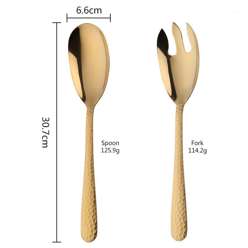 

1 Pcs Large Serving Spoon Fork Rose Gold Salad Snake Pattern Handle Spoon Fork Tablespoon Stainless Steel Kitchen Tableware1