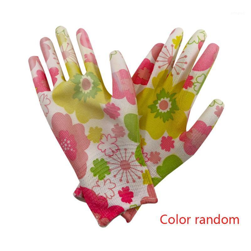 

Five Fingers Gloves Women Hands Protection Waterproof Durable Floral PU Non-Slip Gardening Wear Resistant Anti-Static Working Gloves1