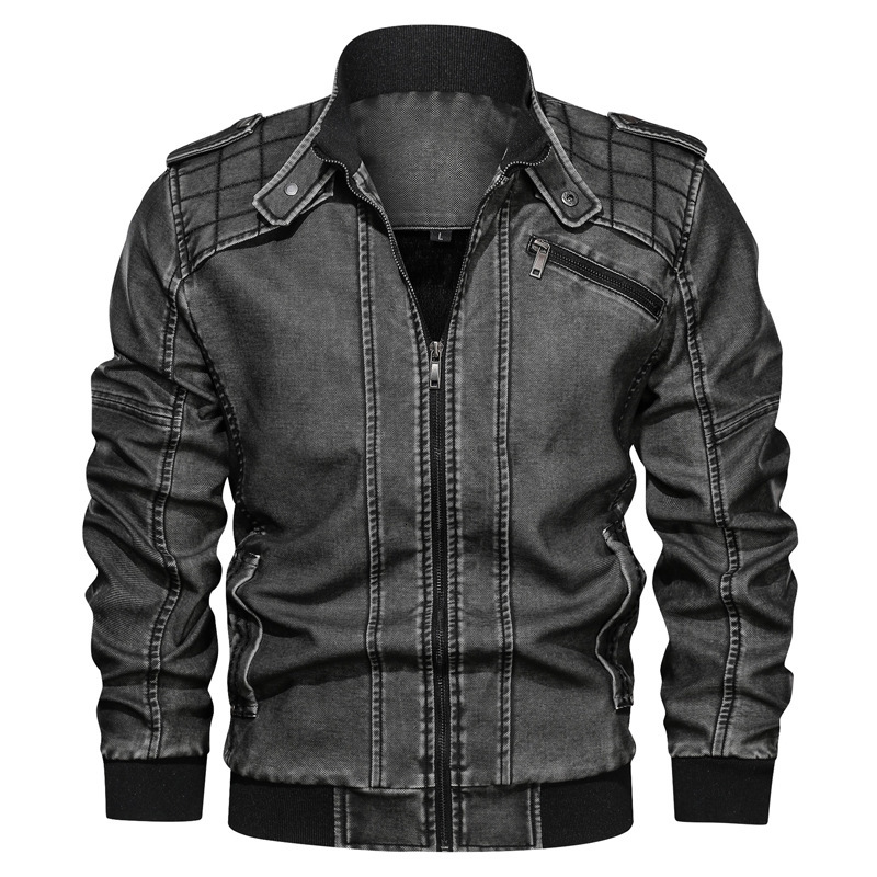 

2021 New 39 Classic Motorcyclist Motorcycle Make of Plutonium Suede Leather Men's Winter Jacket Size 4xl 5xl HN30, 811 2