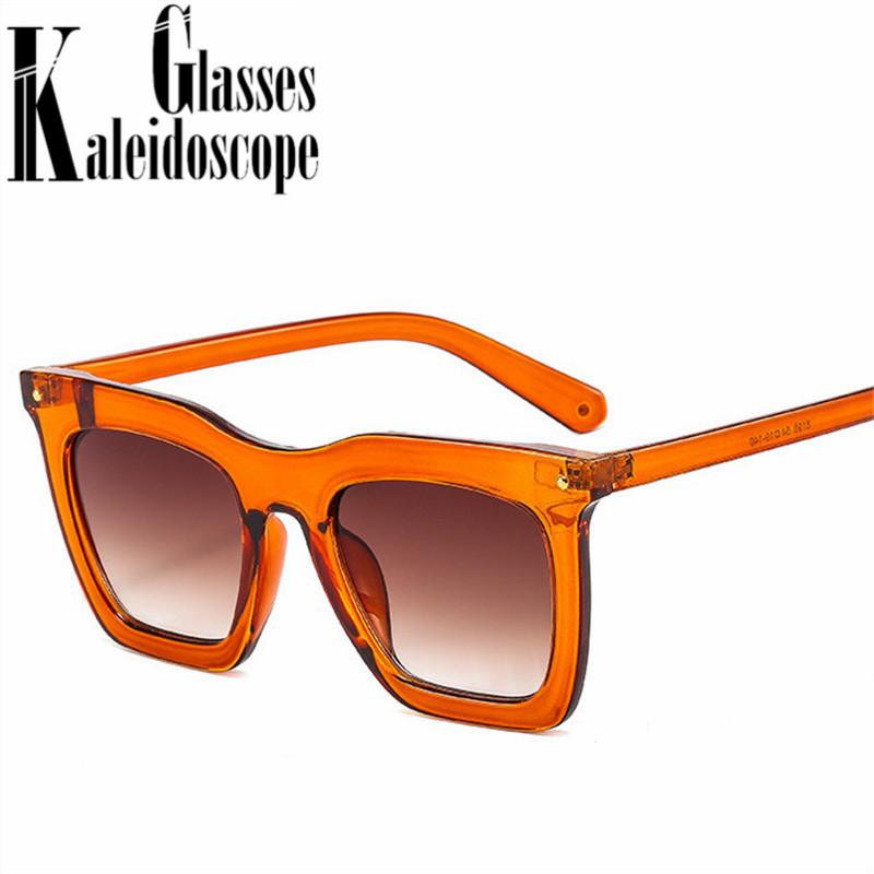 

Sunglasses Oversized Women Deisgn Square Sun Glasses Men Classic Gradient Eyewear Ladies Black Yellow UV400