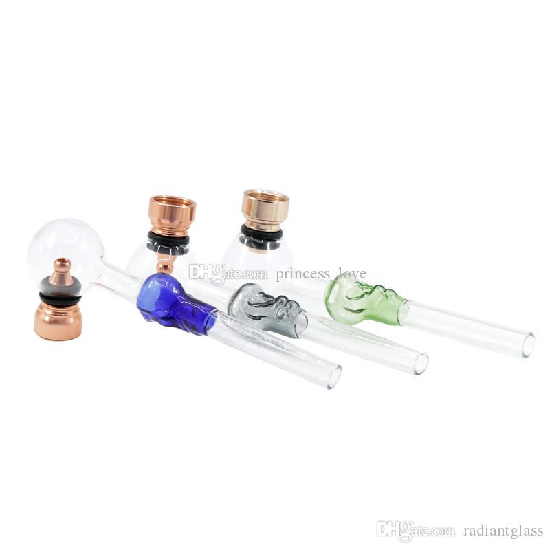 

wholesale Glass Pipe Portable smoking Aluminum alloy with colored metal pipes