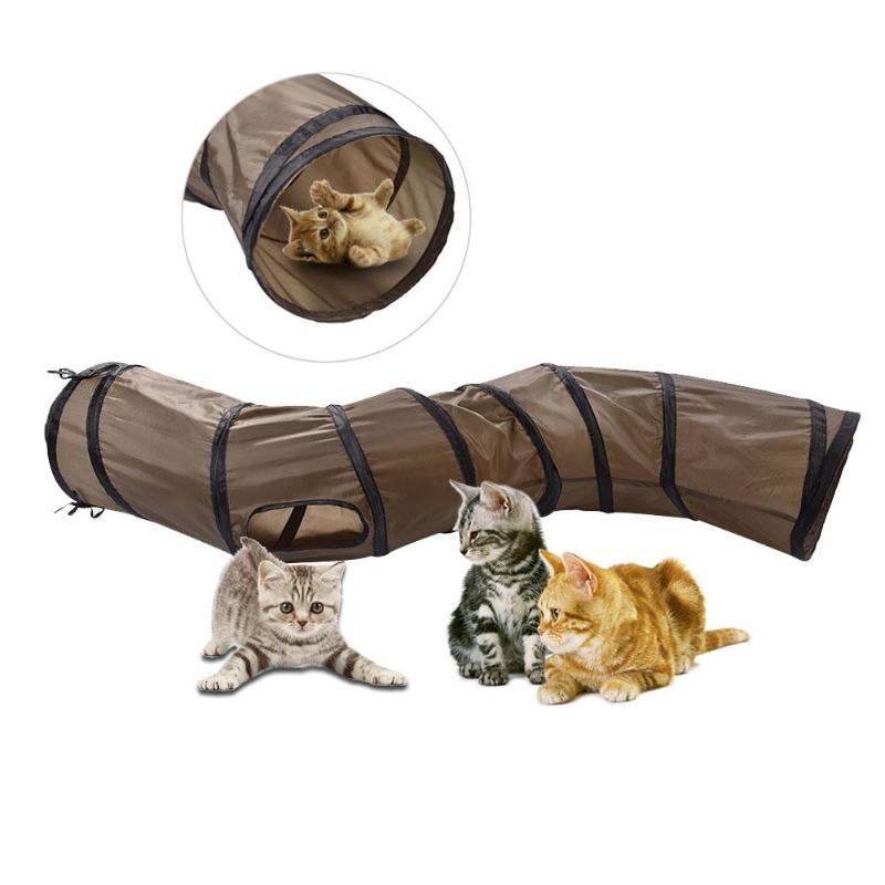 

S-shaped Pet Cat Tunnel Toy Foldable Kitten Cat Play Tunnel Collapsible Runway For Cats Kitten Playing