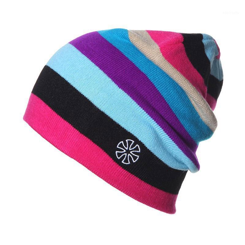 

Riding Beanies Caps Casual Sportwear Snowboarding Skiing Skating Cycling Motocycle Apparel Headwear Striped Knitted Hats.1, A1