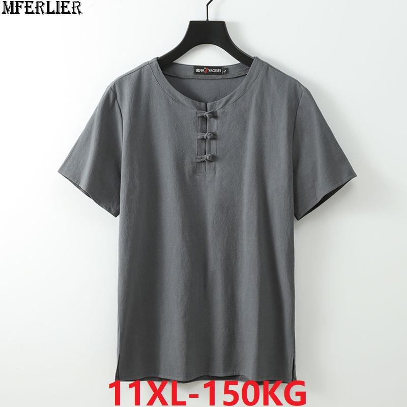 

japan style men t-shirts vintage Tang suit plus size 8XL 9XL 10XL 11XL summer short sleevet man tops tees loose blue t shirt 66, Black