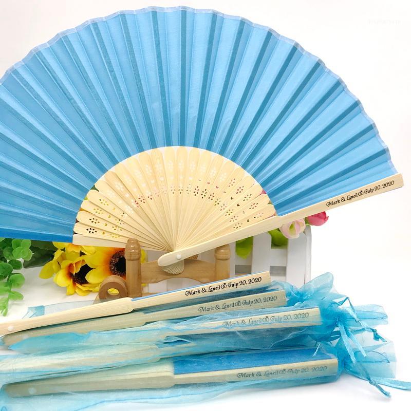 

20PCS Personalized Luxurious Silk Fold Hand Fan in Elegant Laser-Cut Gift Box Party Favors/Wedding Gifts Custom Printing1