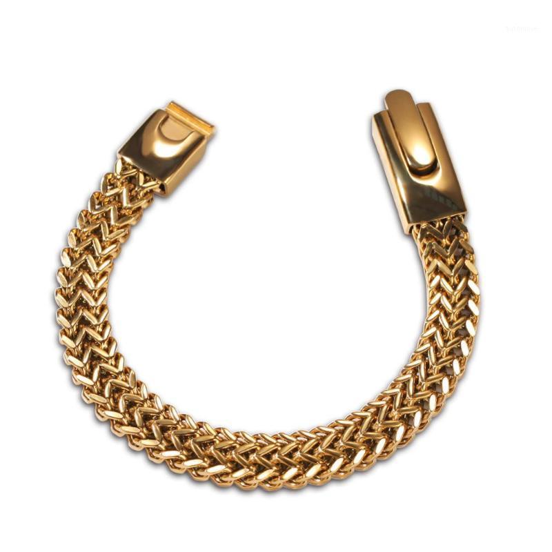 

Gold Color 316L Stainless Steel Double Layer Franco Link Chain Bracelets for Men Hip Hop Rock Jewelry Man Male Gift1