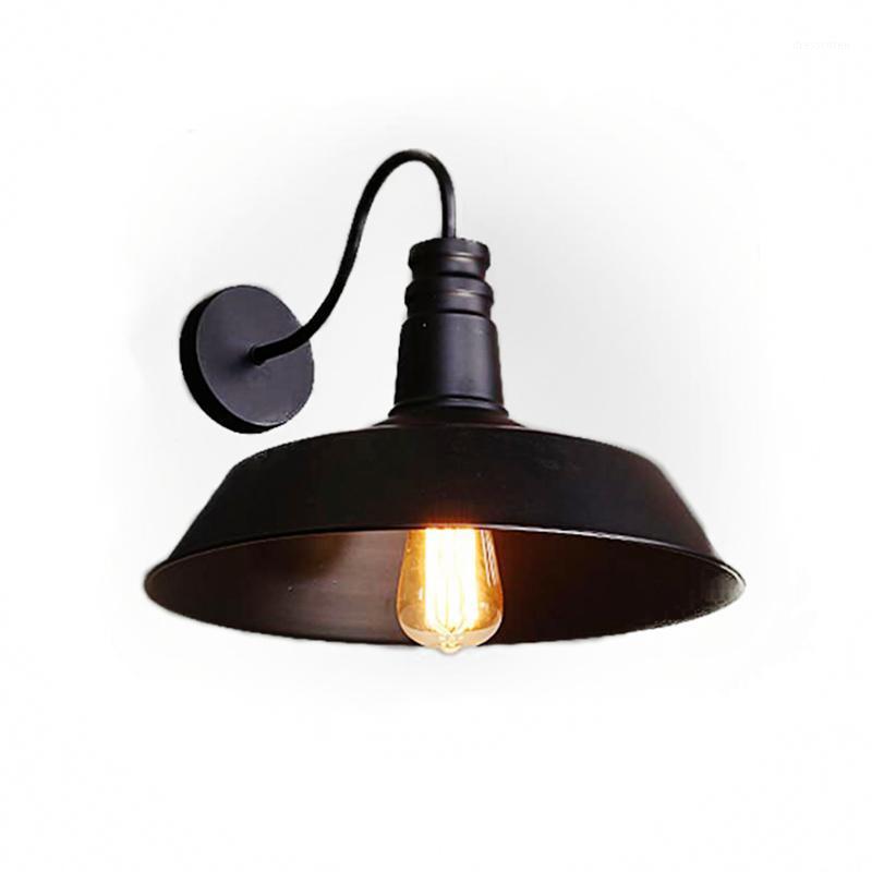 

Nordic creative Loft Black/White wall light Retro intustrial wind Iron E27 wall lamp for Restaurant Bar Coffee Shop Warehouse1