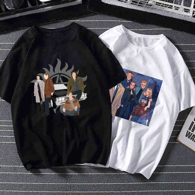 Harajuku Streetwear T Shirt Men SUPERNATURAL TV Shirt Hip Hop Graphic Aesthetic Tees Cartoon Tshirt Male Clothing G1222-image-747712113