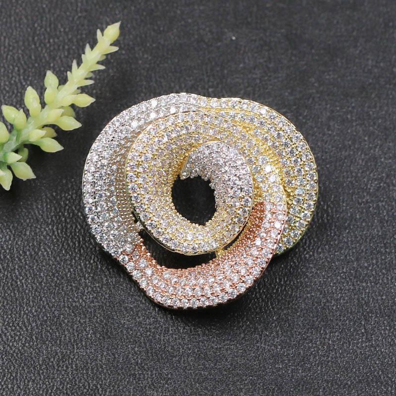 

Pins, Brooches Vanifin Fashion Jewelry Distinctive Design Hollow Snow Flower Brooch Pendant Dual Use For Wedding MicroPaved Luxury Gift