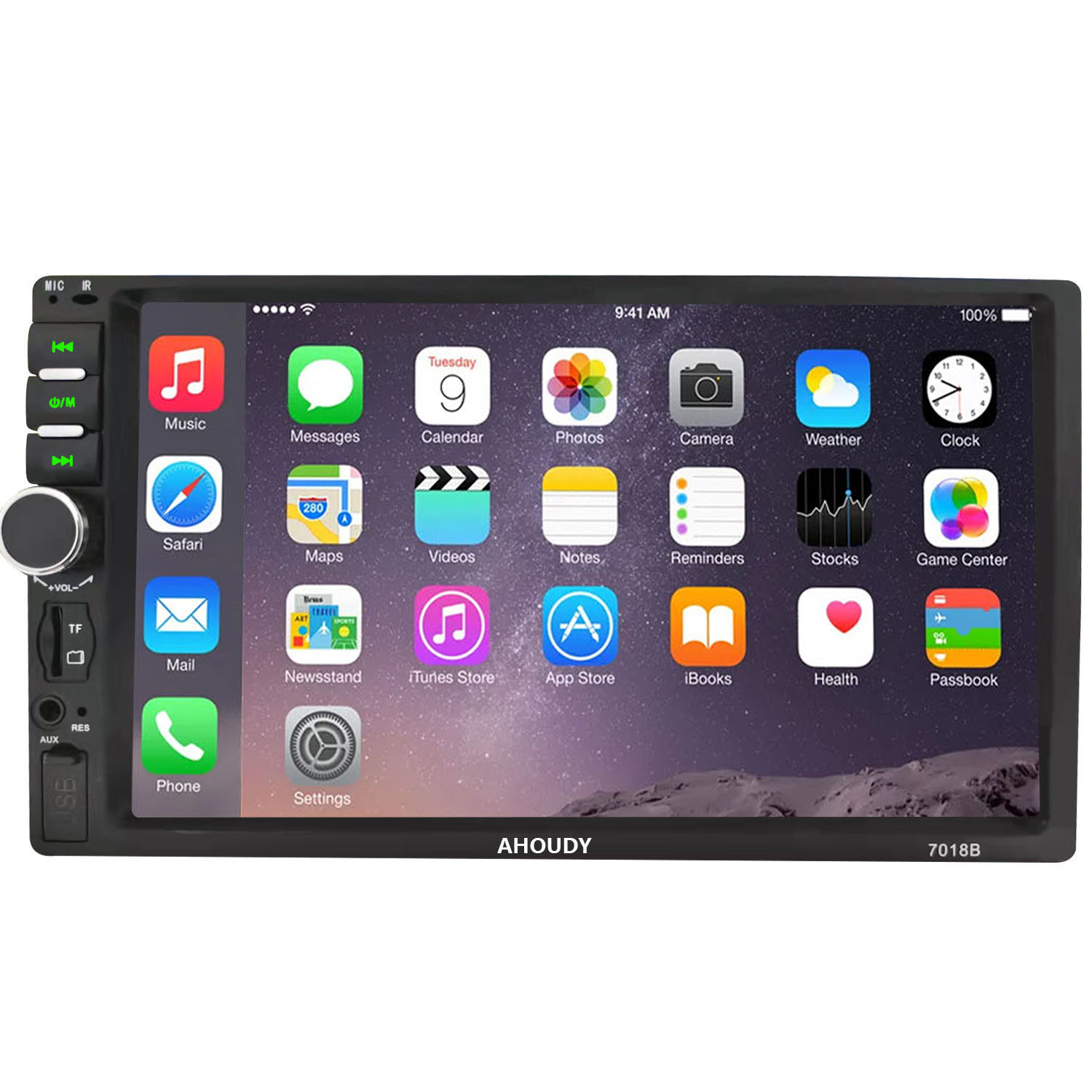 7inch Dual Din Car Video Stereo with DVD Multimedia Bluetooth Player AM/FM Car Radio Mirror Link Backup Camera support CarPlay and Android Auto-image-746364536