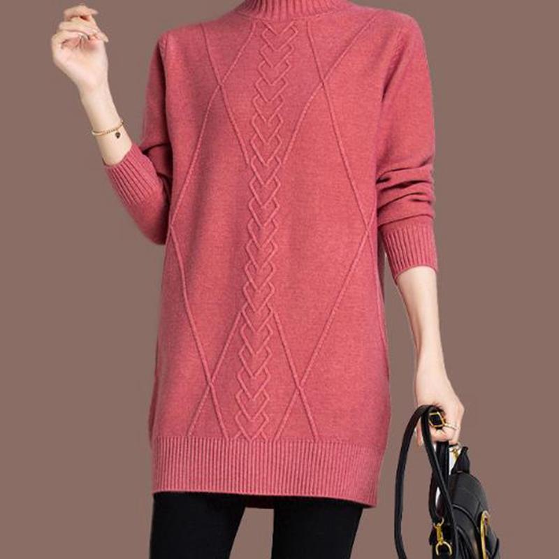 

Half high neck sweater mid length women' autumn and winter loose casual fashion bottoming shirt, Cxx22
