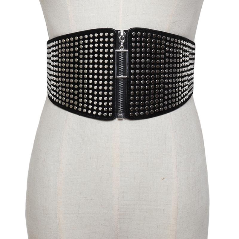 

Corset belt woman cummerbunds Plus size belt wide elastic big belts for women PU leather cinturon mujer western waist punk dress, Black