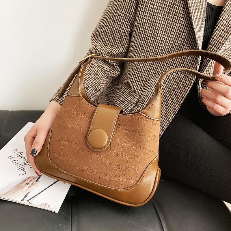 

Shoulder Bags For Women 2020 Trend New Luxury Baguette High Quality Leather Simple Fashion Vintage Retro Female Ladies Handbags, Black