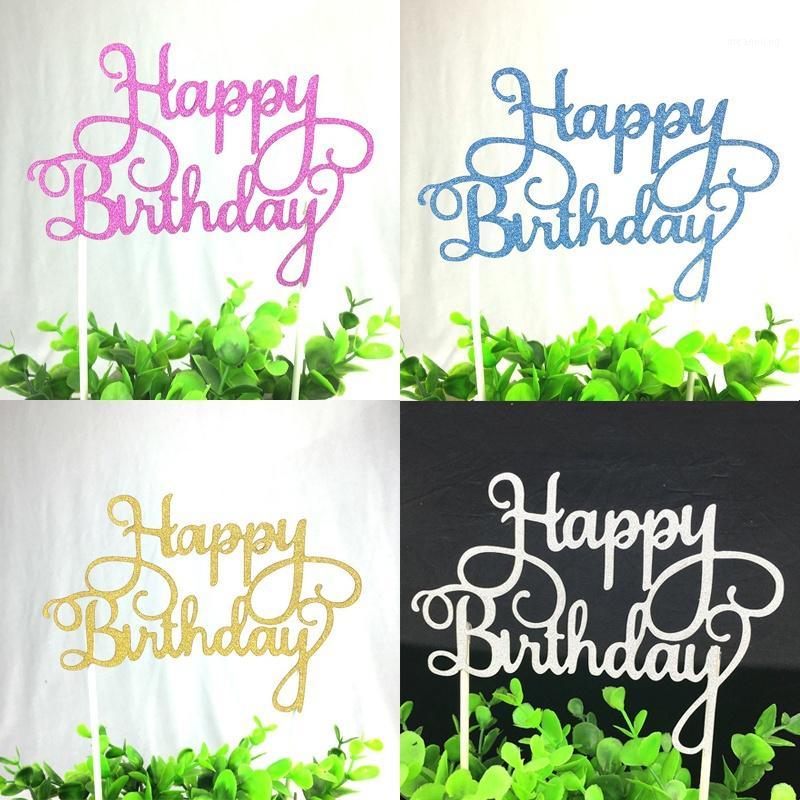 

1 Pcs Cake Topper Multicolor Happy Birthday Cake Topper Candle Cupcake Stick Flags Birthday Party Decoration Supplies 8Z1