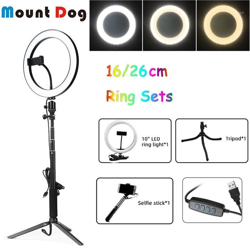 

MountDog Selfie Stick LED Ring Light With Tripod For Phone Photography Photo Studio Light Makeup Mirror Video Ring Lamp 5500K1