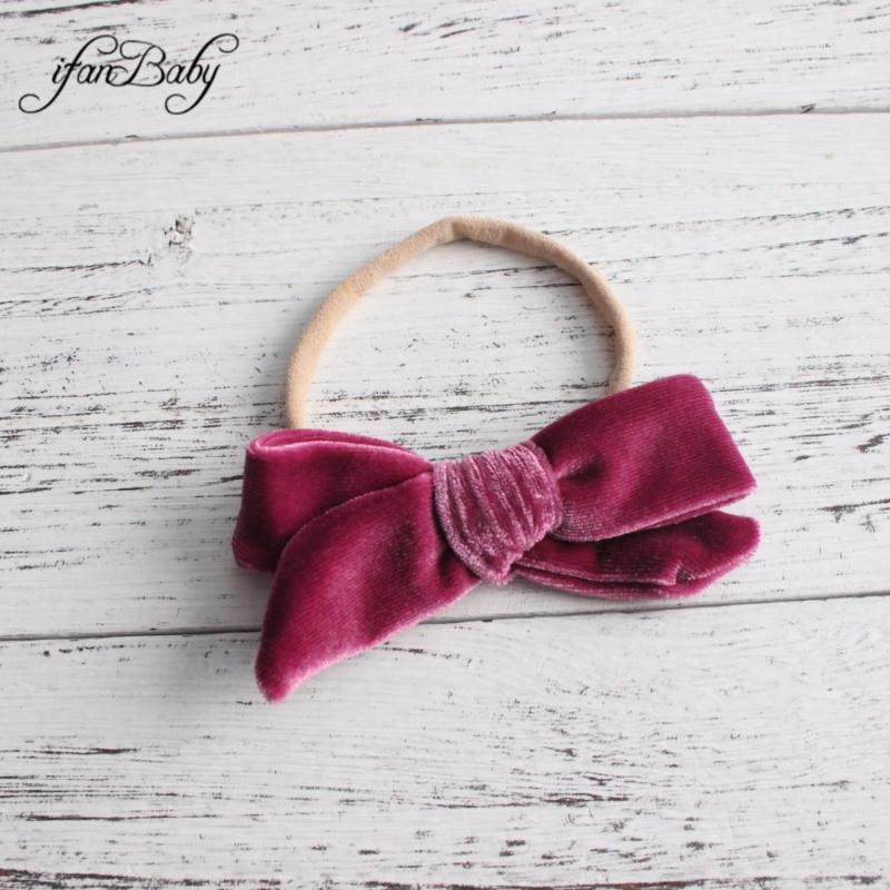 

Fashionable baby headband kids girl Oversize Velvet Bow Nylon Headband flower hairband1, 10