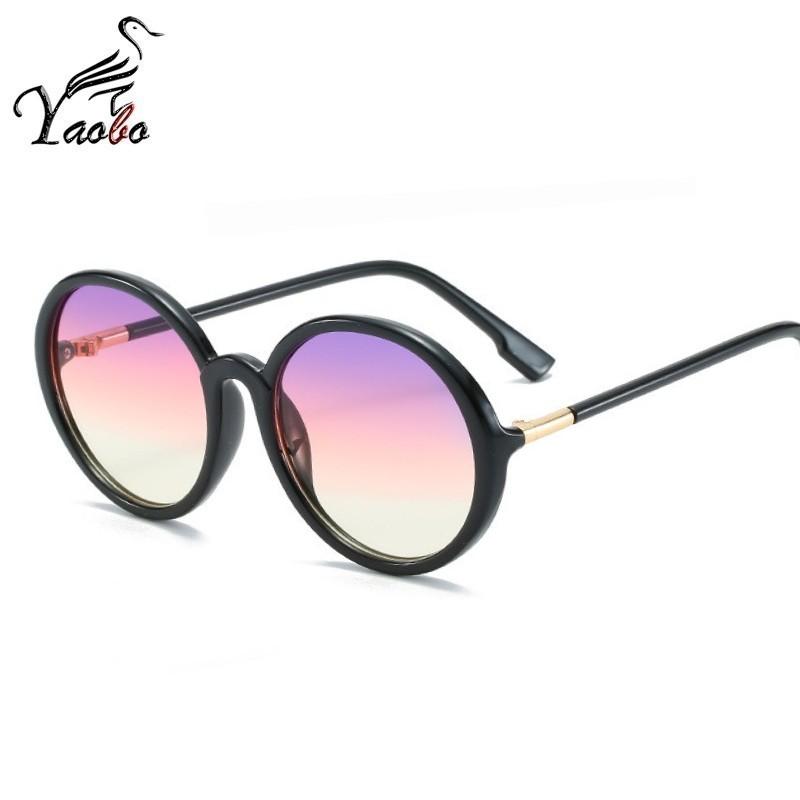 

New Fashion Big Frame Sunglasses Women Men Fashion Brand Designer Pilot Round Frame Gradient Lens Sun Glasses For Female UV400