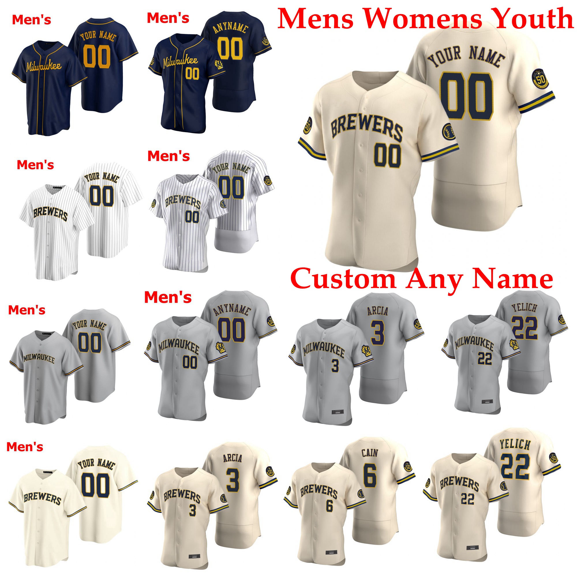 

Baseball Jersey Youth Kids Junior Guerra Jersey Marcos Diplan Matt Albers Mauricio Dubon Oliver Drake Devin Williams Eric Yardley Custom, Blue;black
