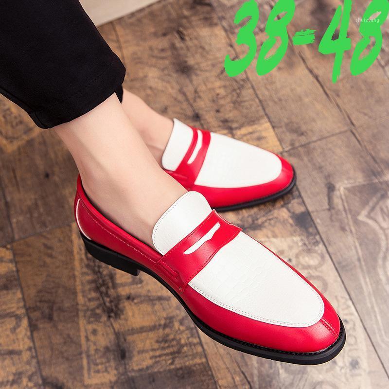 

Newest Luxury Plus Size Men Pointed-toe Leather Shoes Business Social Leather Shoes Men Formal Party Dress Loafers 38-481, Blue