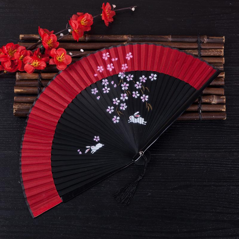 

Big red fan folding fan Chinese style women's summer ancient style classical dance craft hand painted spray painting