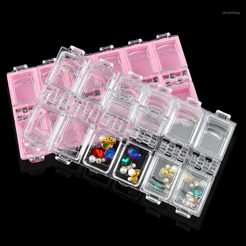 

Storage Bottles & Jars 12 Slots Empty Nail Art Decoration Case Box Glitter Rhinestone Beads Accessories Container Tool Refillable