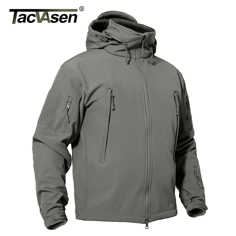

TACVASEN Winter Tactical Softshell Jacket Mens Fleece Jacket Coat Waterproof Windproof Military Coats Hunting Hiking Windbreaker 201120, Black