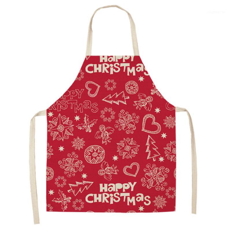 

Aprons Christmas Apron Pinafore Snowflake Sleeveless Cotton Linen Xmas Decor Adult Bibs Home Kitchen Tools Cooking Accessories1
