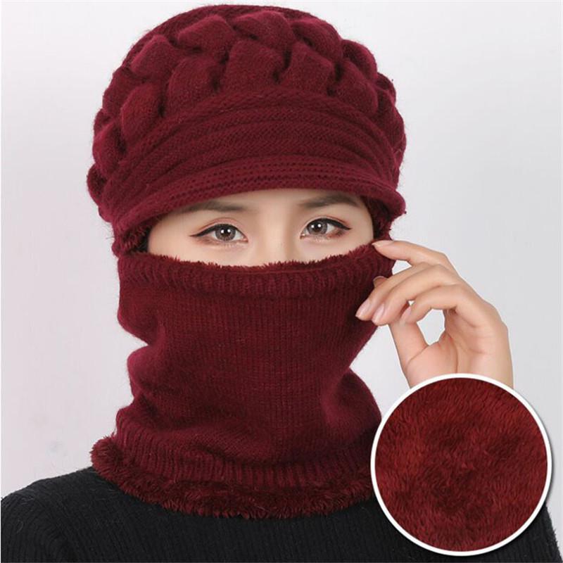 

Beanie/Skull Caps Skullies Beanies Women Knitted Hat Scarf Female Winter Hats For Bonnet Solid Balaclava Mask Feminino Beanie Cap, Khaki