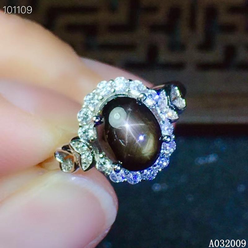 

KJJEAXCMY fine jewelry 925 sterling silver inlaid natural black star sapphire new ring luxury girl's ring support test