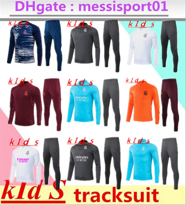 

KIDS 2021 Real Madrid TRACKSUIT chandal futbol soccer Training suit 20/21 camiseta de, Full zipper