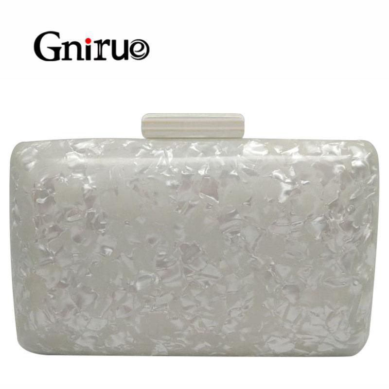 

Woman New Acrylic Wallet Brand Fashion Small Wedding Handbag Luxury Marble White Solid EveningBag Woman Party Prom Casual Clutch, Beige white