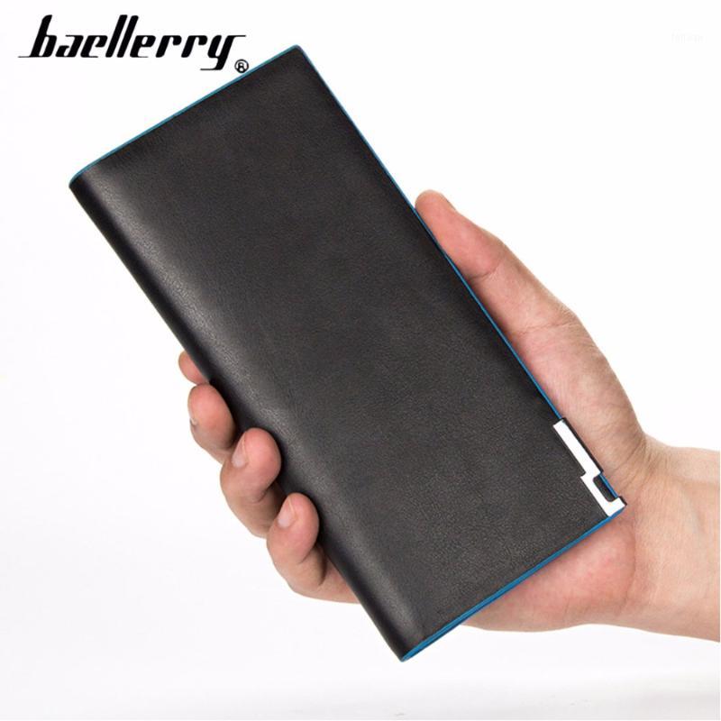 

Baellerry Thin Men Wallets Fashion Card Holder Blue Side Top Quality Wallet For Men Business Solid Male Thin Wallet1, Black