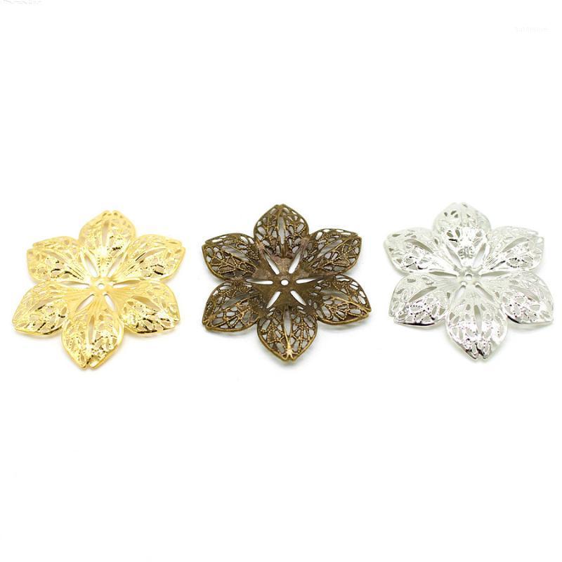 

50 Pieces/Lot 43 mm Metal Filigree Flower Slice Stamping Sheet Wraps Connector Jewelry Accessories1