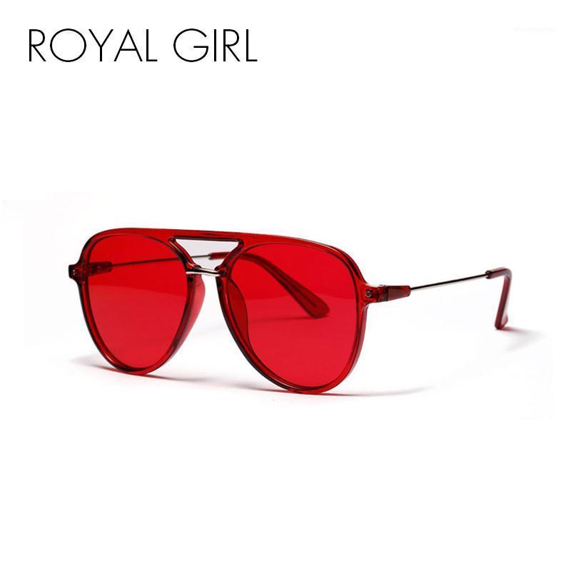 

ROYAL GIRL Oversized Transparent Frame Sunglasses Women 2020 Brand Designer Double Bridge Pilot Sun Glasses for Men UV400 ss6381