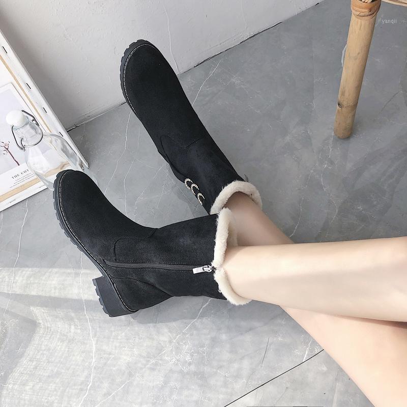 

Boots Fashion Women's Ladies Comfortable Winter Warm Shoes Flock Snow Boots Short Female Bootie Shoes Chaussure U11-161, Black