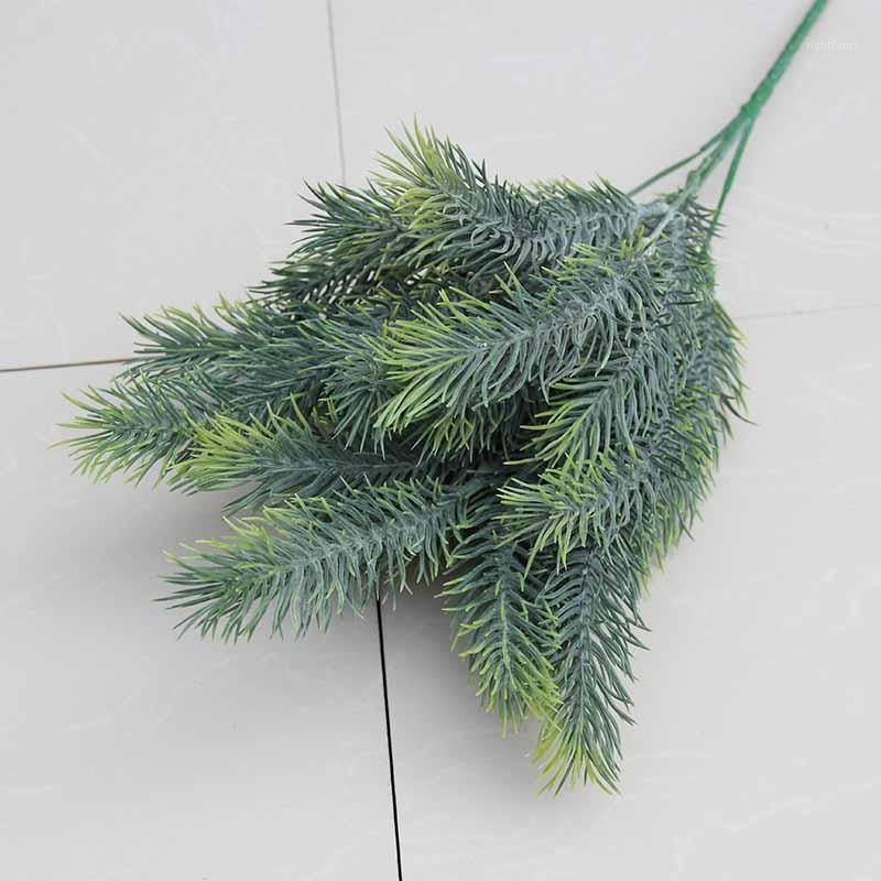 

5 fork artificial plastic plant pine branches wedding family party decorate DIY Christmas tree handmade leaves1, Olive