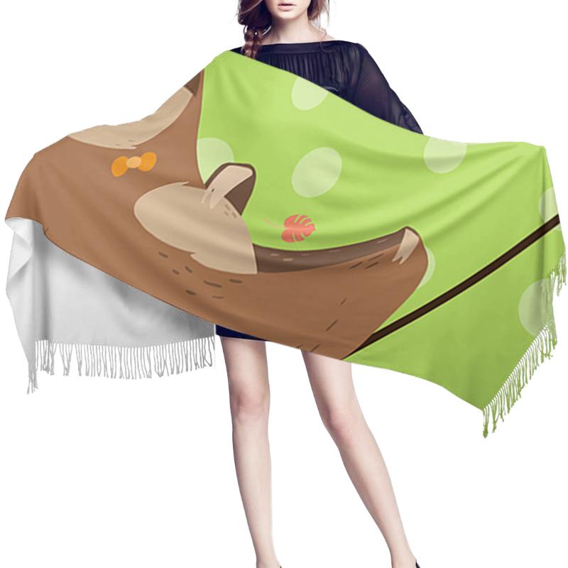 

Scarves Sloth Reposes Vine Cashmere Women Scarf Warm Shawl Head Neck Long Winter For Ladies