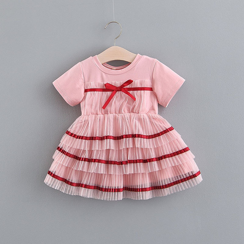 

2021 New Baby Girls Es Ball Gown Girl Princess Kids 2-6y Children Clothes Pink Nkpd
