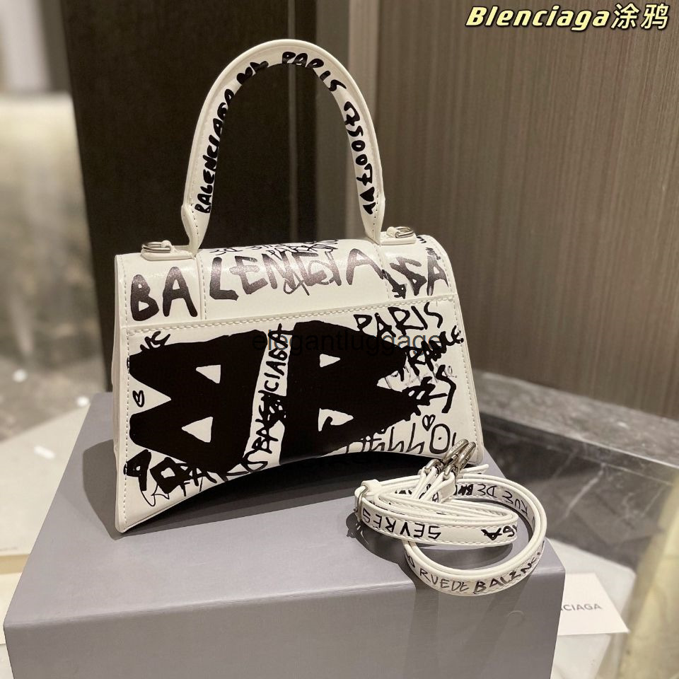 

Bags designer 2022 Designer Bags Hourglass Graffiti Mini Xs Fashion Leather Single Shoulder Messenger Women'sBalencaigass 31L8, Dark green 19 x 13