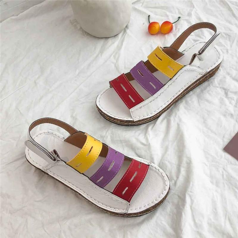 

2020 New Summer Women Sandals Stitching Sandals Lady Open Toe Casual Shoes Platform Wedge Slides Beach Woman Shoes1, Blue