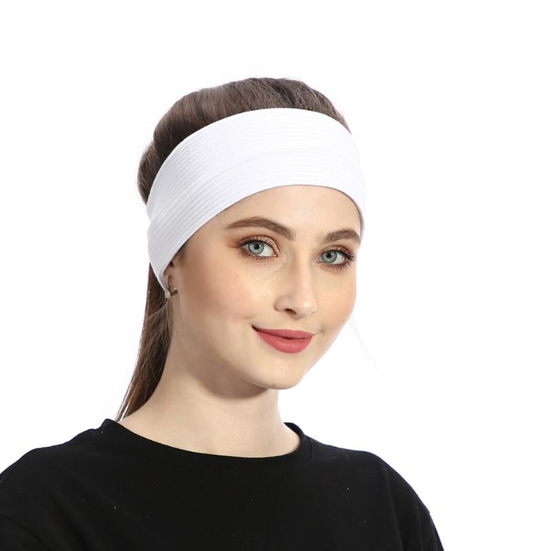 

2020 Summer Casual Solid Ribbed Headband For Women Hairband Girls Ladies Female Flat Elastic Bands Turban Wraps Hair Accessories