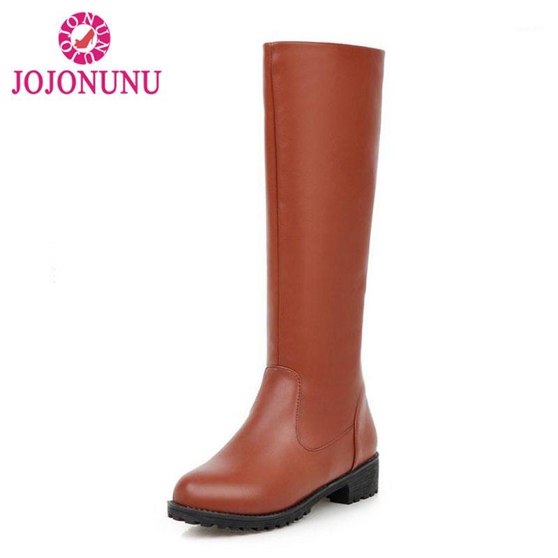 

FITWEE New Flats Boots Women Fur Winter Shoes Woman Round Toe Knee High Boots Fashion Office Ladies Warm Shoes Size 34-431, Black