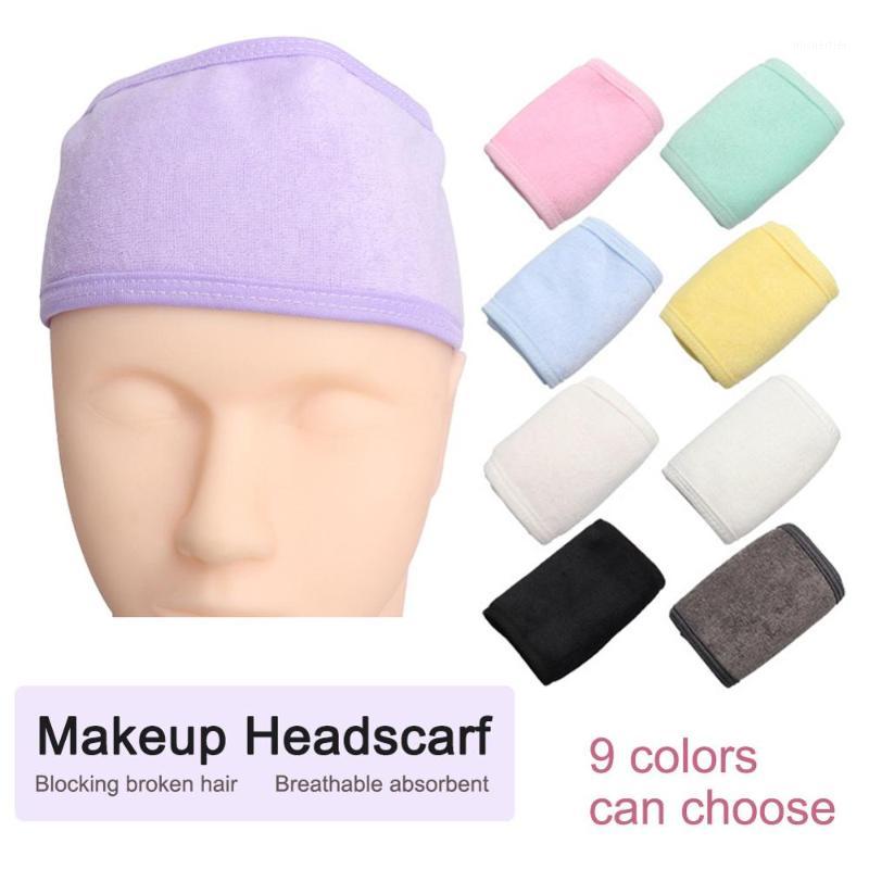 

Eyelashes Extension Spa Facial Headband Make Up Wrap Head Terry Cloth Headband Stretch Towel with Magic Tape Makeup Hairband1, Black